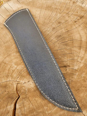 Faca de Churrasco 10" 3mm Lâmina Roça Venceu com Cabo madeira + Case especial em couro