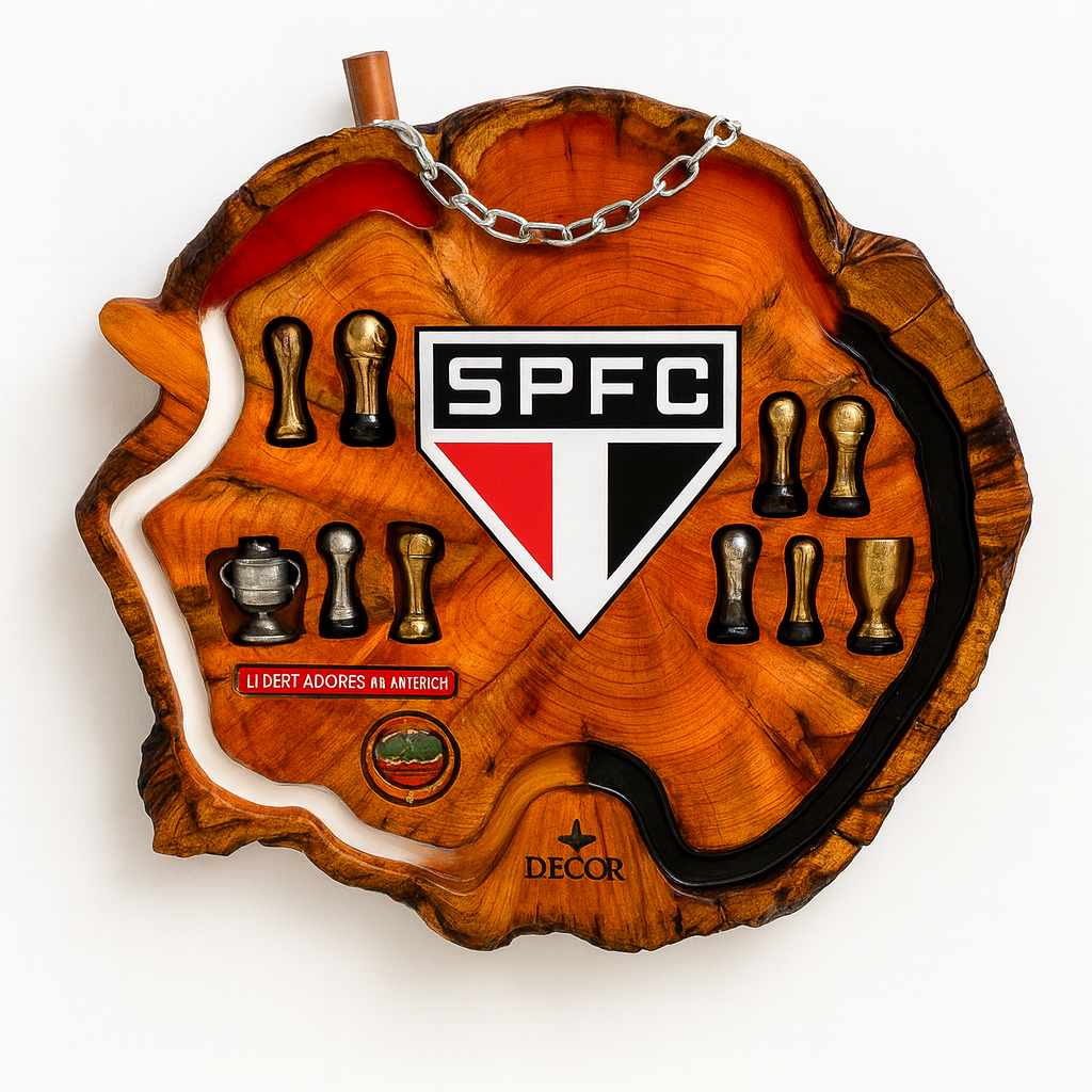 Tábua Rústica Personalizada - São Paulo + Kit Churrasqueiro