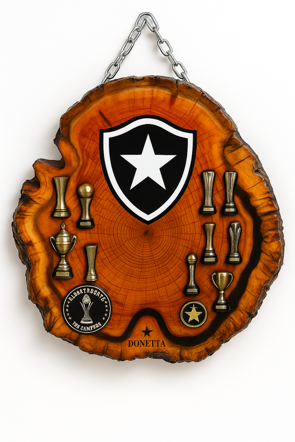 Tábua Rústica Personalizada - Bota Fogo + Kit Churrasqueiro