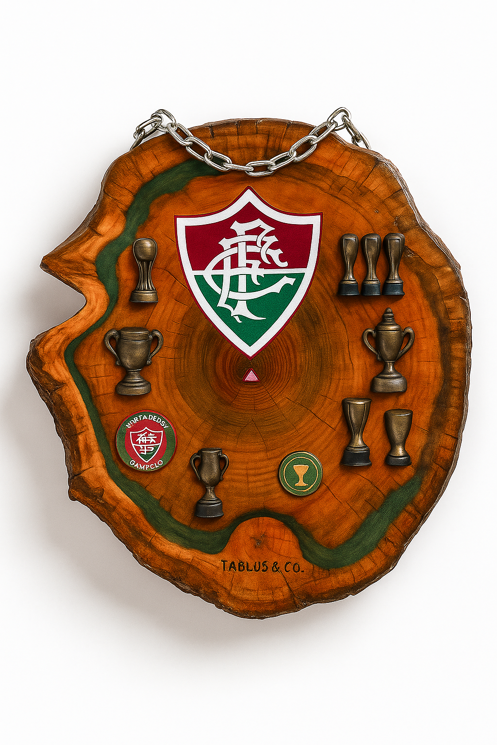 Tábua Rústica Personalizada - Fluminense + Kit Churrasqueiro