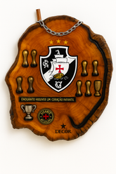 Tábua Rústica Personalizada - Vasco + Kit Churrasqueiro