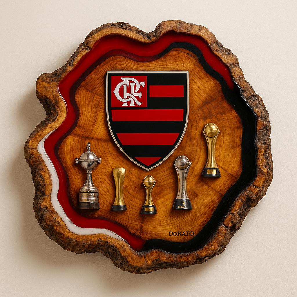 Tábua Rústica Personalizada - Flamengo + Kit Churrasqueiro