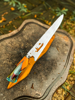 Faca Artesanal Pescador Premium + Estojo em Couro