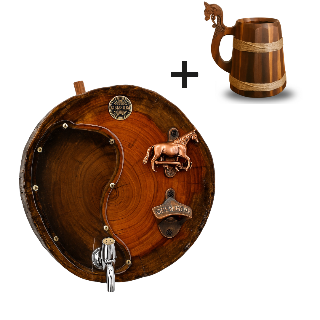 Abridor de Parede Premium Com Reservatório de Cachaça + Caneca Rústica de Brinde